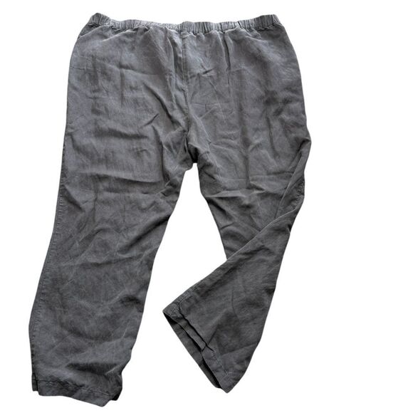 Eileen Fisher Grayish Brown Linen Blend Pants - Picture 2 of 7